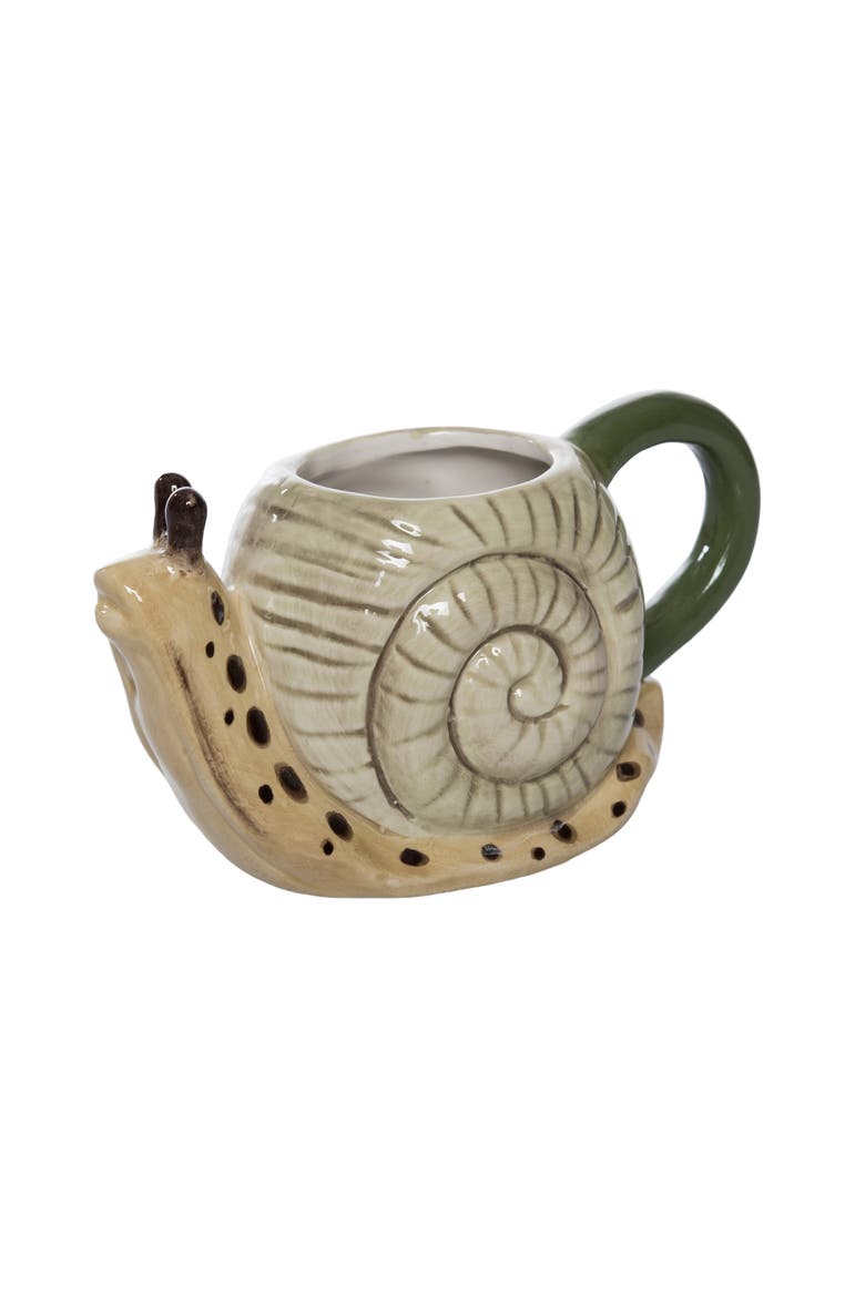 Ceramic Snail Shape Mug Neutral for Spring Serving and Entertaining, Main, color, Multicolored