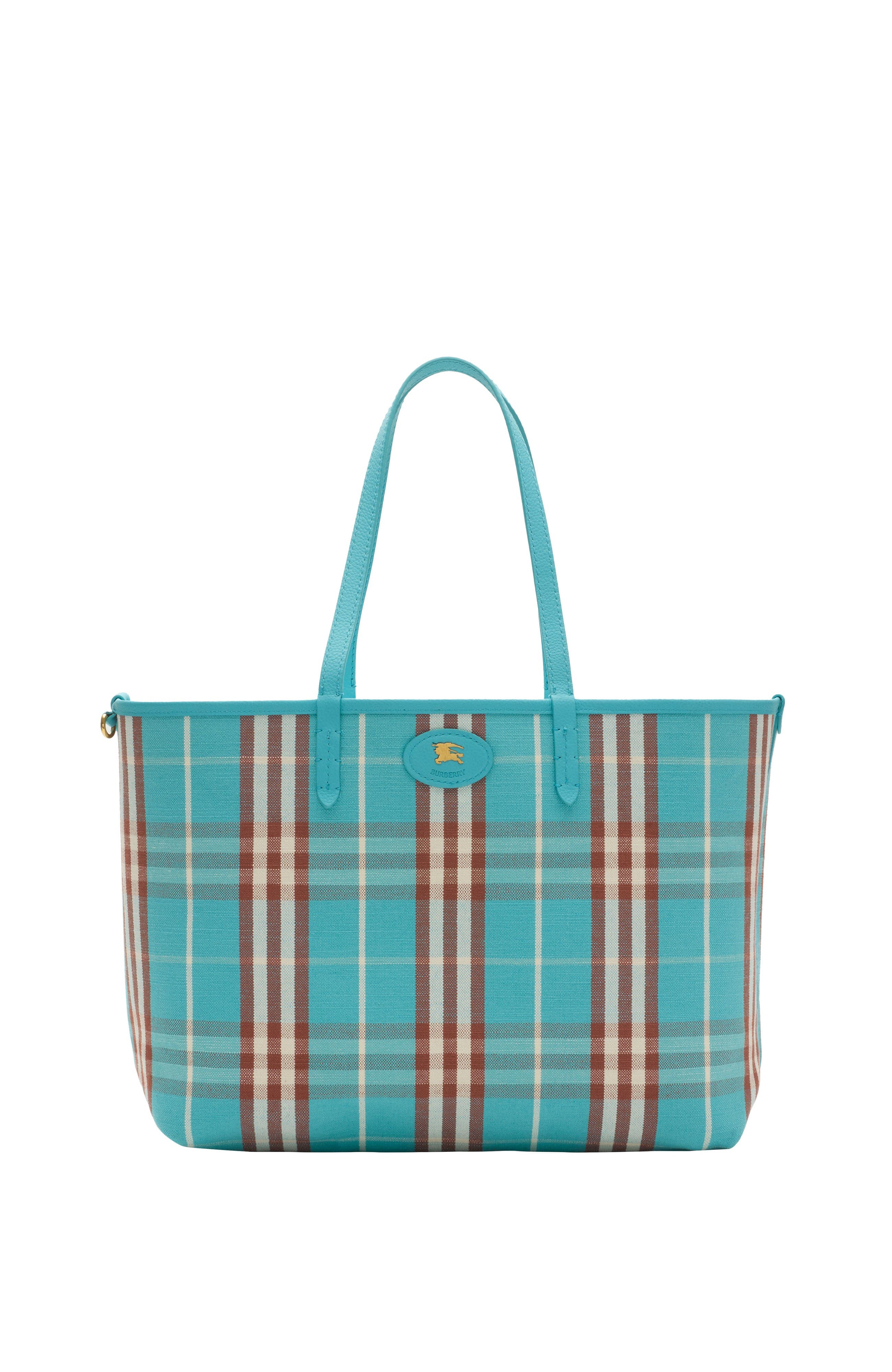 Burberry Medium Reversible Bloomsbury Tote, Main, color, Atom Blue