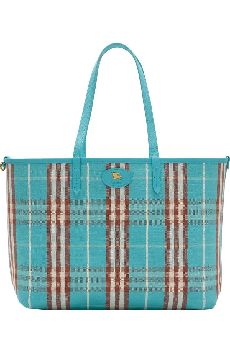 Burberry Medium Reversible Bloomsbury Tote, Main, color, Atom Blue