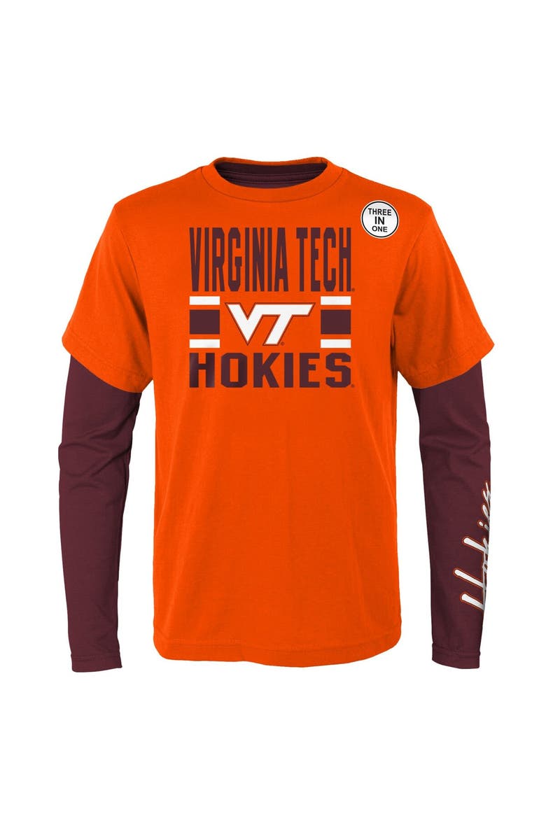 Outerstuff Youth Orange/Maroon Virginia Tech Hokies Fan Wave T-Shirt Combo Pack, Alternate, color, 