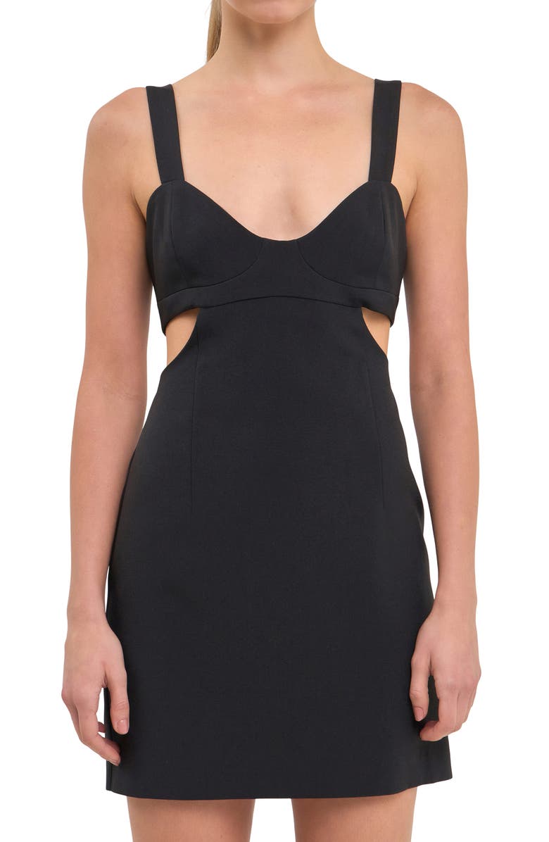 Endless Rose Cutout Body-Con Minidress, Alternate, color, Black