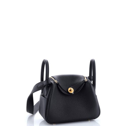 Pre-owned Hermes Hermes Lindy Bag Clemence Mini In Black