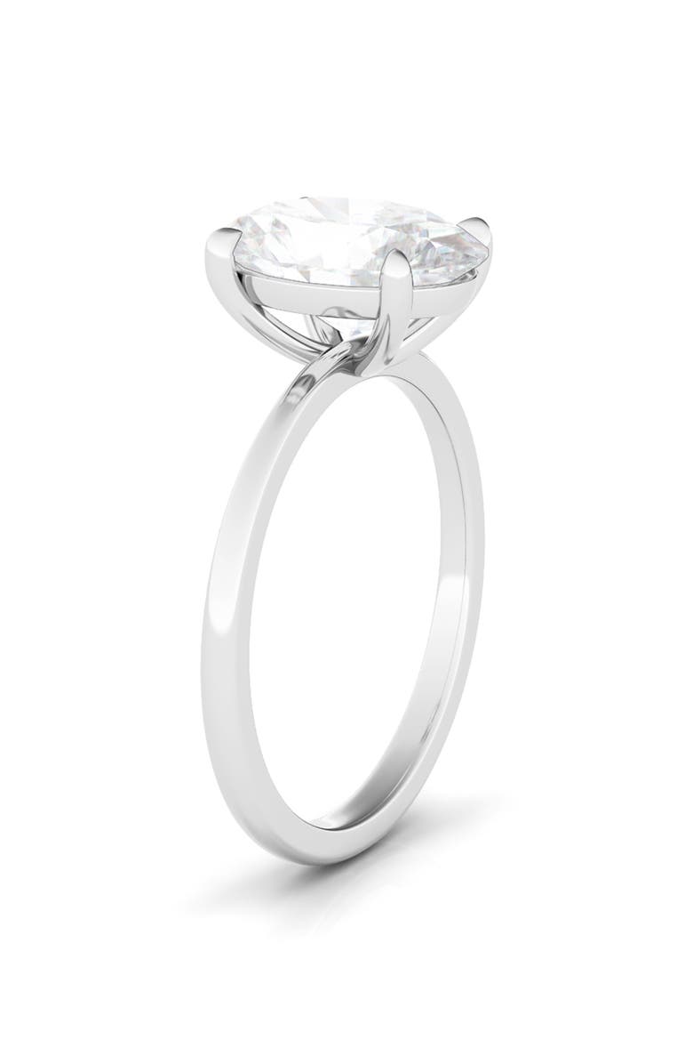 HauteCarat Oval Cut Lab Created Diamond Ring, Alternate, color, 2.00 Ctw 18K White Gold