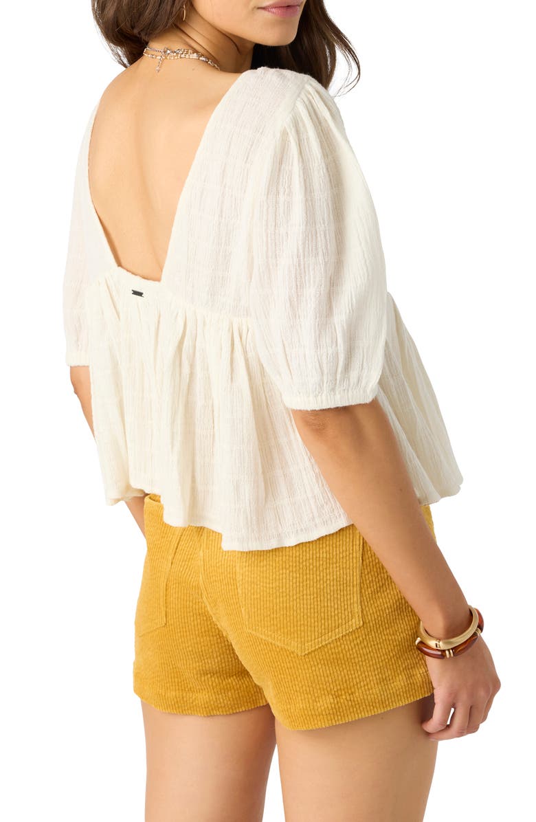 O'Neill Janette Open Back Cotton Gauze Top, Alternate, color, 