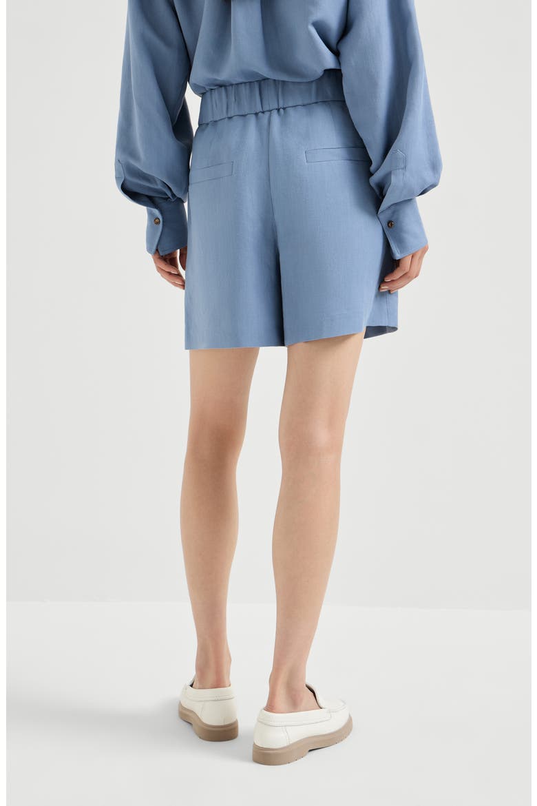 Fluid twill baggy shorts, Alternate, color, Azure