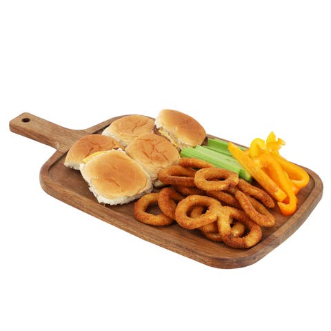 14 Inch Acacia Wood Rectangle Serving Board with Handle