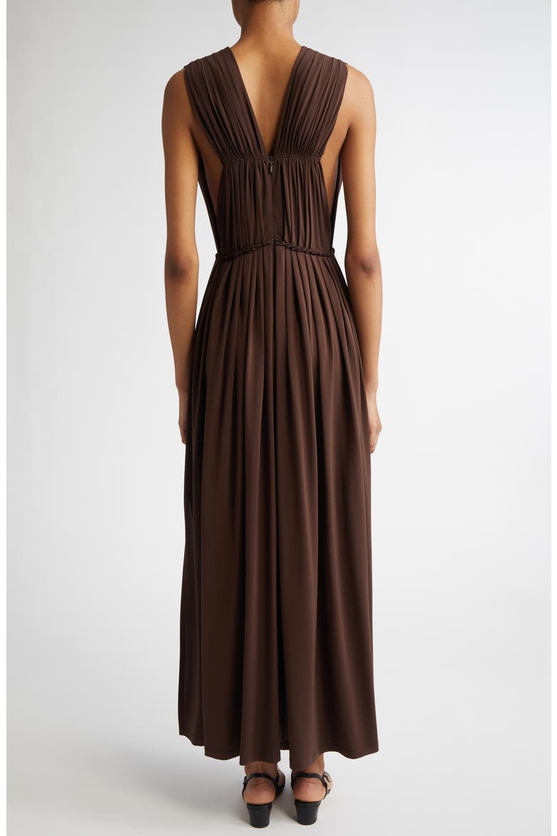 Walter Pleated Jersey Dress, Alternate, color, COFFEE