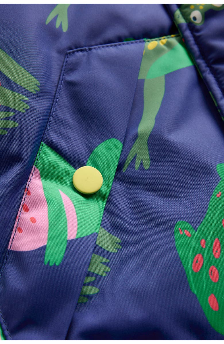 Mini Boden Kids' Fleece Lined Hooded Jacket, Alternate, color, Twilight Blue Frogs