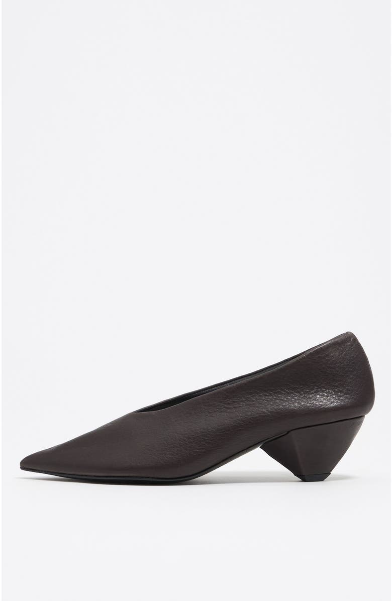 Bimba y Lola Leather Medium Heel Court Shoe, Main, color, Moka
