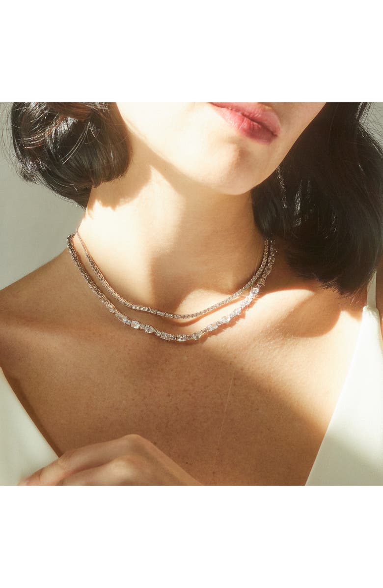 Nadri Love All Cubic Zirconia Tennis Necklace, Alternate, color, 