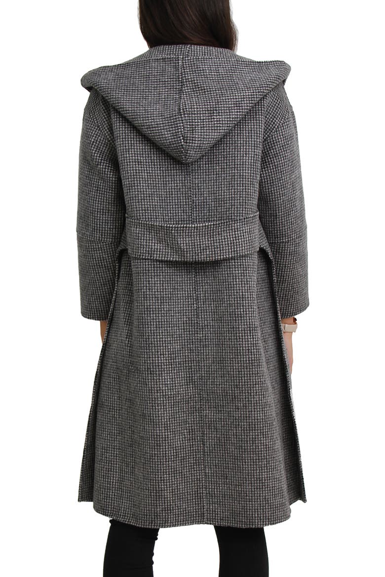 Walk This Way Houndstooth Print Wool Blend Coat, Alternate, color, BLACK/ WHITE