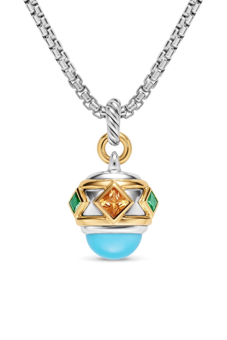 Renaissance Amulet in 18K Yellow Gold, 29m, Alternate, color, TSAVORITE