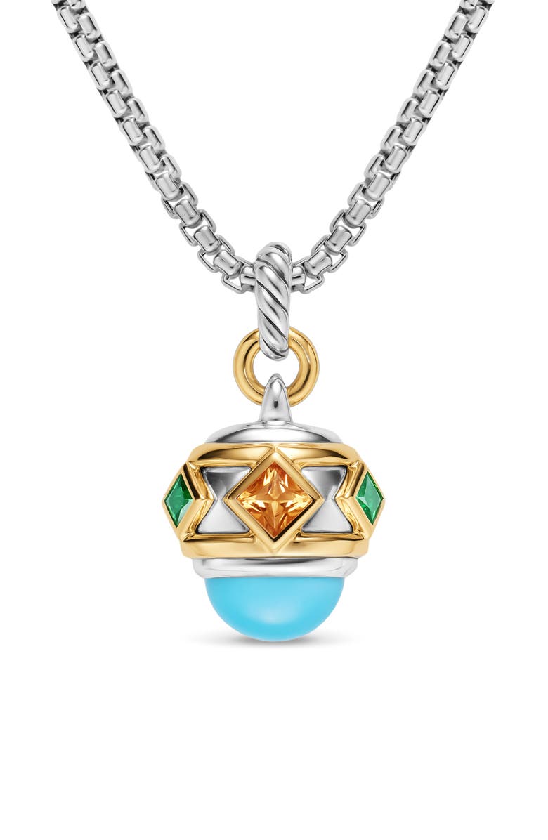 David Yurman Renaissance Amulet in 18K Yellow Gold, 29m, Alternate, color, Tsavorite