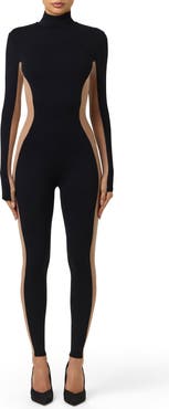 Naked Wardrobe Body Flex Two-Tone Jumpsuit