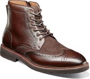Florsheim Redford Leather Wingtip Lace Up Boot