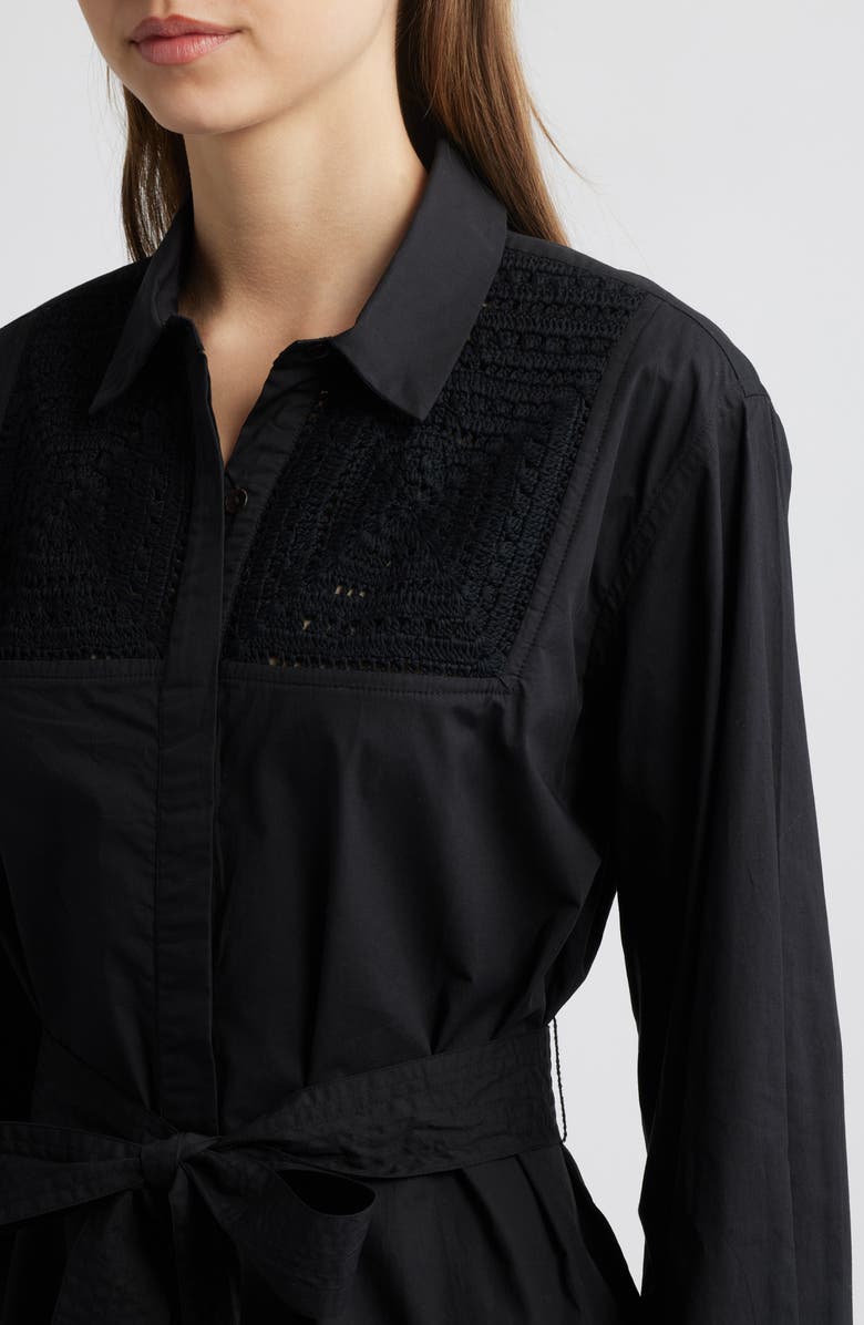 Cleobella Bailey Long Sleeve Midi Dress, Alternate, color, Black