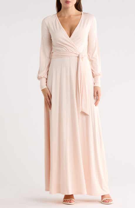 GO COUTURE Long Sleeve Tie Waist Maxi Dress