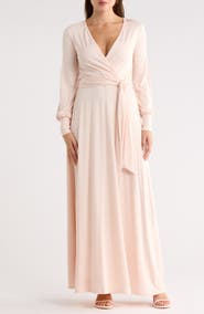 GO COUTURE Long Sleeve Tie Waist Maxi Dress