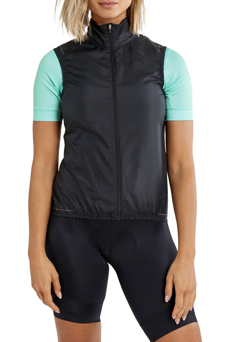 Essence Water Repellent Bike Vest, Main, color, BLACK
