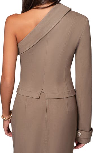 Amal One-Shoulder Blazer Top