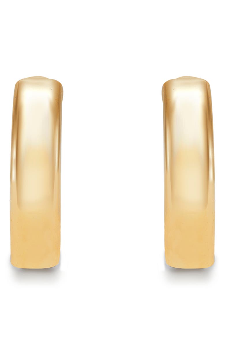 Frankie & Zoe Polished Huggie Hoop Earrings, Alternate, color, Yellow Gold