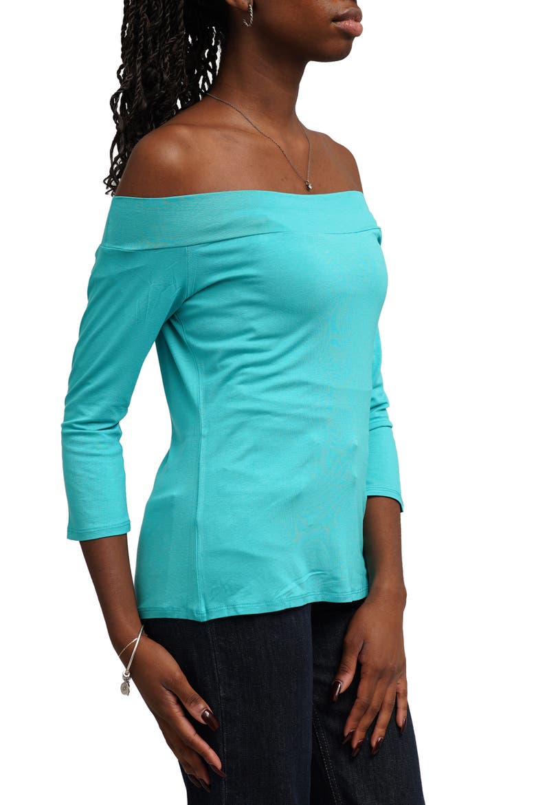 Off the Shoulder Tee, Alternate, color, LAPIS