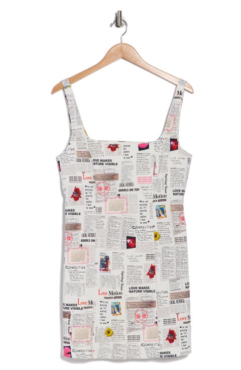 Newsprint Body-Con Minidress