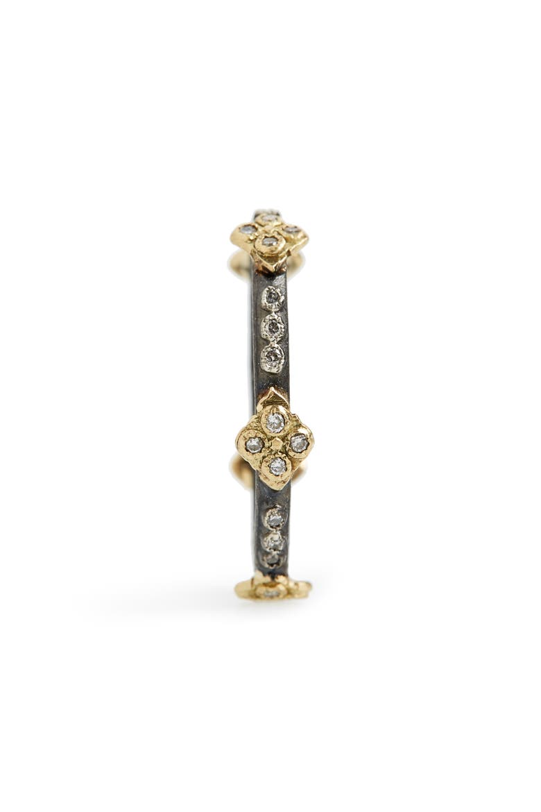 Old World Crivelli Diamond Stack Ring, Alternate, color, BLACKENED SILVER/ YELLOW GOLD