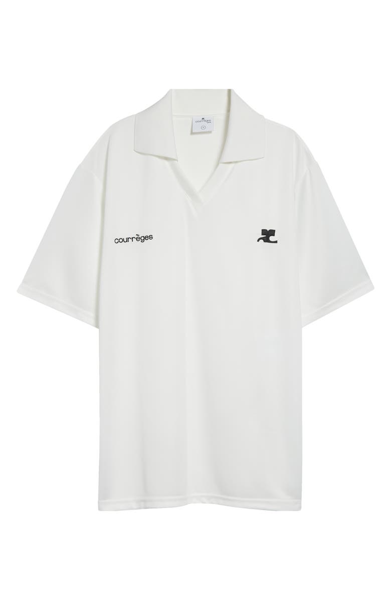 Courrèges Sports Oversize Logo Polo, Main, color, Heritage White/ Heritage White