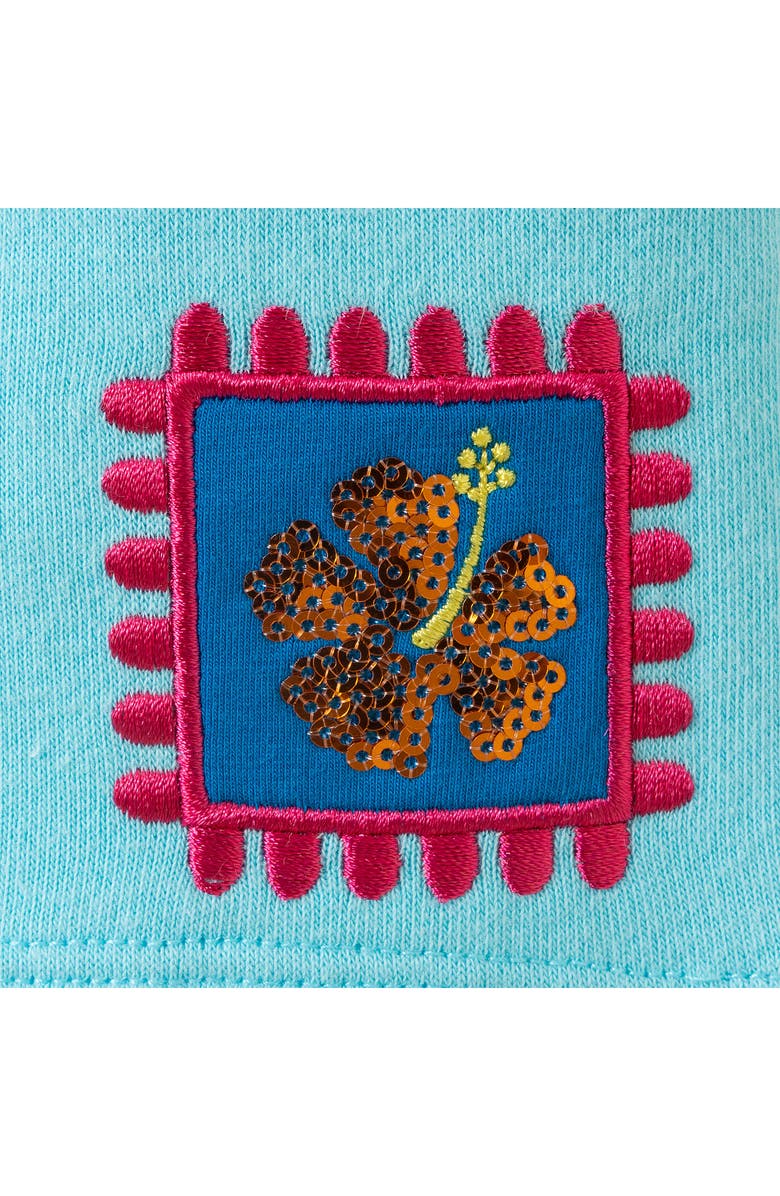 Andy & Evan Kids' French Terry Graphic Top & Shorts Set, Alternate, color, Aqua Vacation