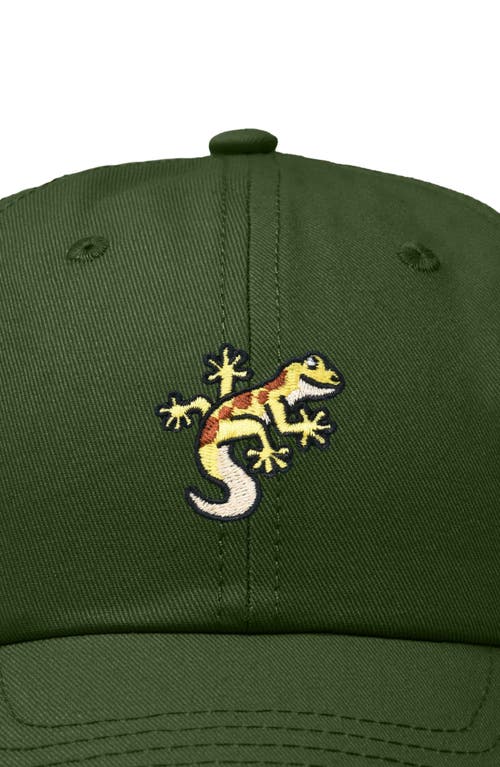 Dalix Gecko Embroidered Casual Cap In Olive