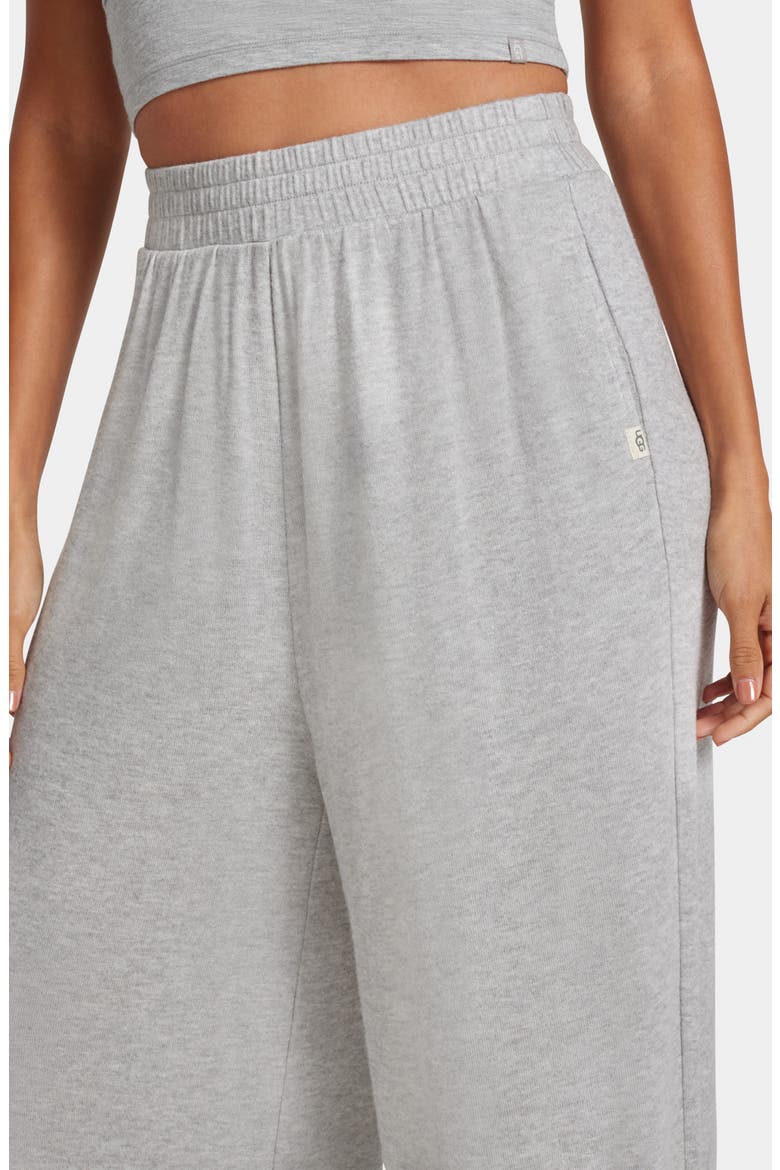 Holsey Peached Knit Wide Leg Lounge Pants, Alternate, color, GREY HEATHER