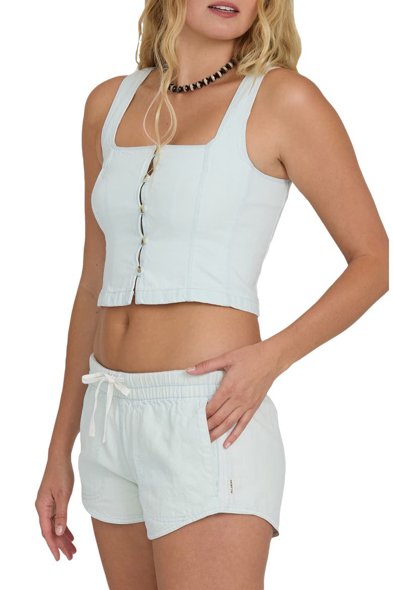 June Saltwashed Cotton Crop Vest, Alternate, color, CLEARWATER