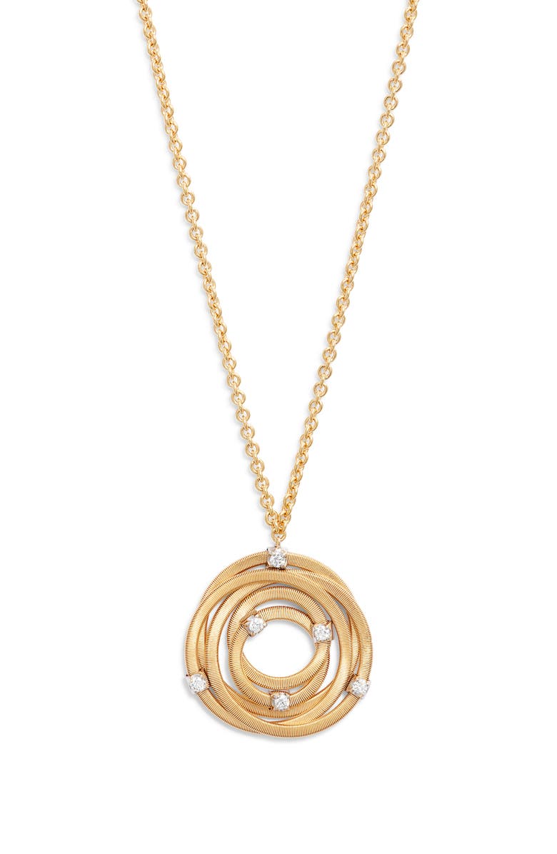 Marco Bicego Goa Diamond Pendant Necklace, Main, color, Yellow Gold/ Diamond