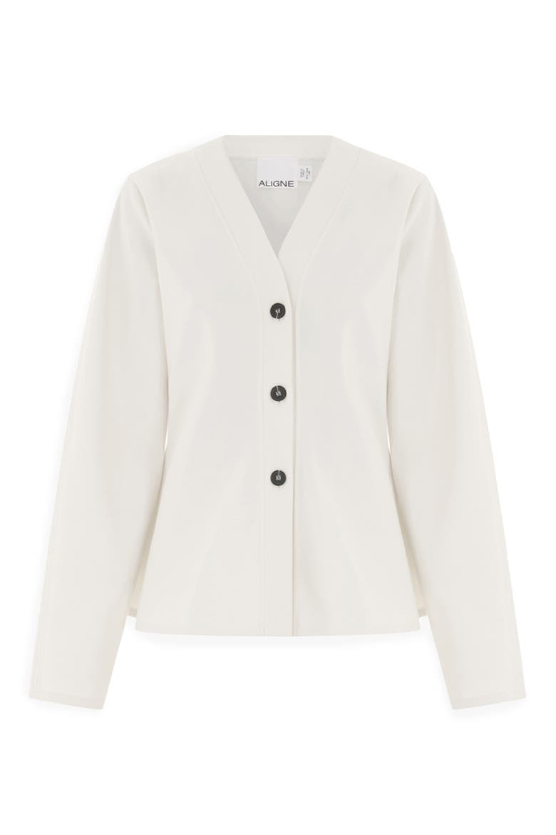 Azalea Ponte Peplum Top, Alternate, color, WHITE