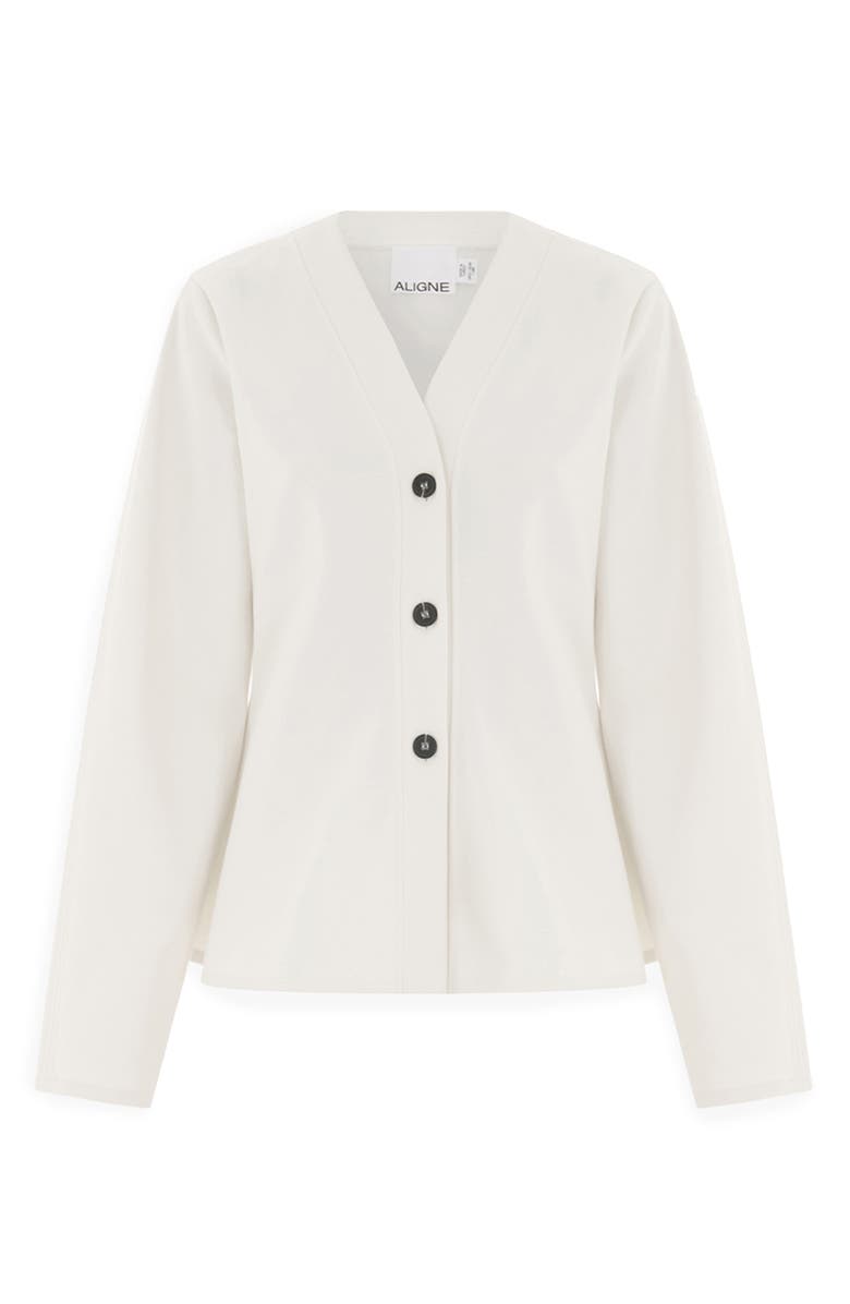 ALIGNE Azalea Ponte Peplum Top, Alternate, color, White