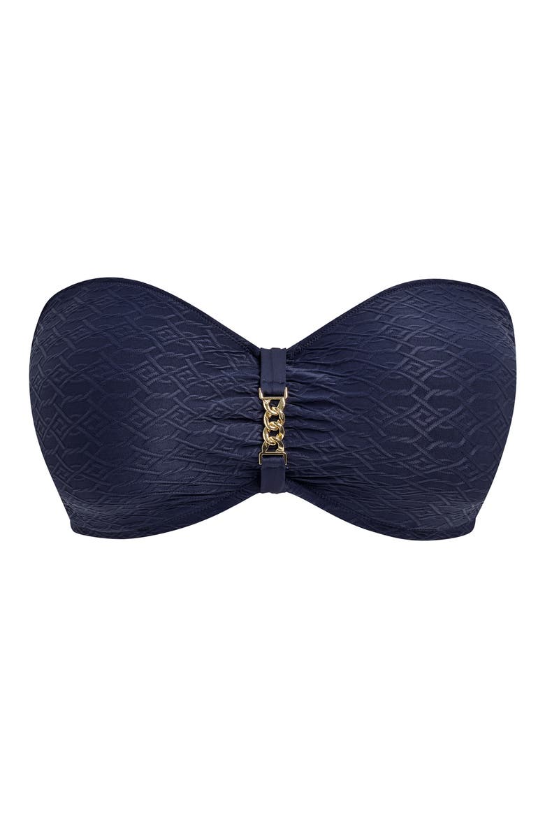 Azores DD-Cup Underwire Bandeau Bikini Top, Alternate, color, MIDNIGHT