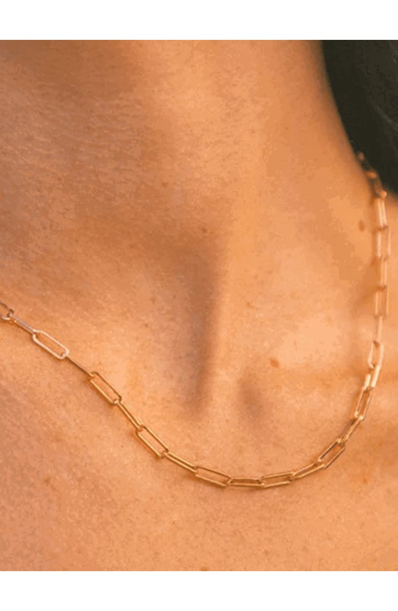 Hollywood Sensation Paperclip Link Necklace Effortless Glamour for Any Occasion, Alternate, color, Gold