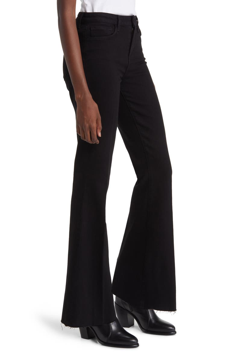 Sera High Waist Flare Jeans, Alternate, color, SATURATED BLACK