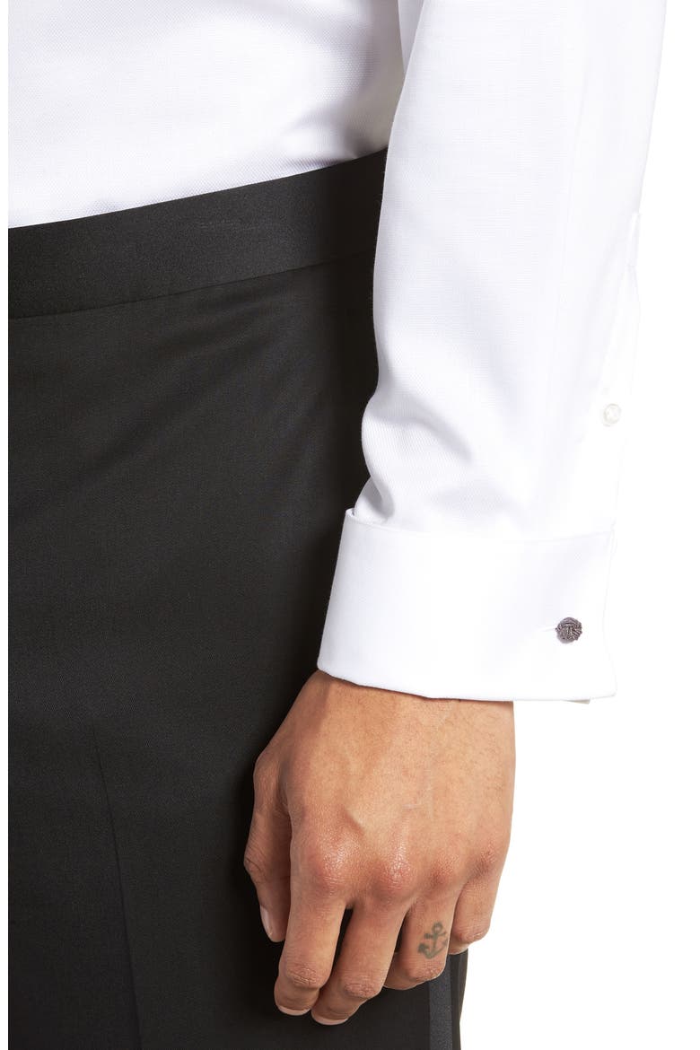 Jasper Slim Fit Tuxedo Shirt, Alternate, color, WHT