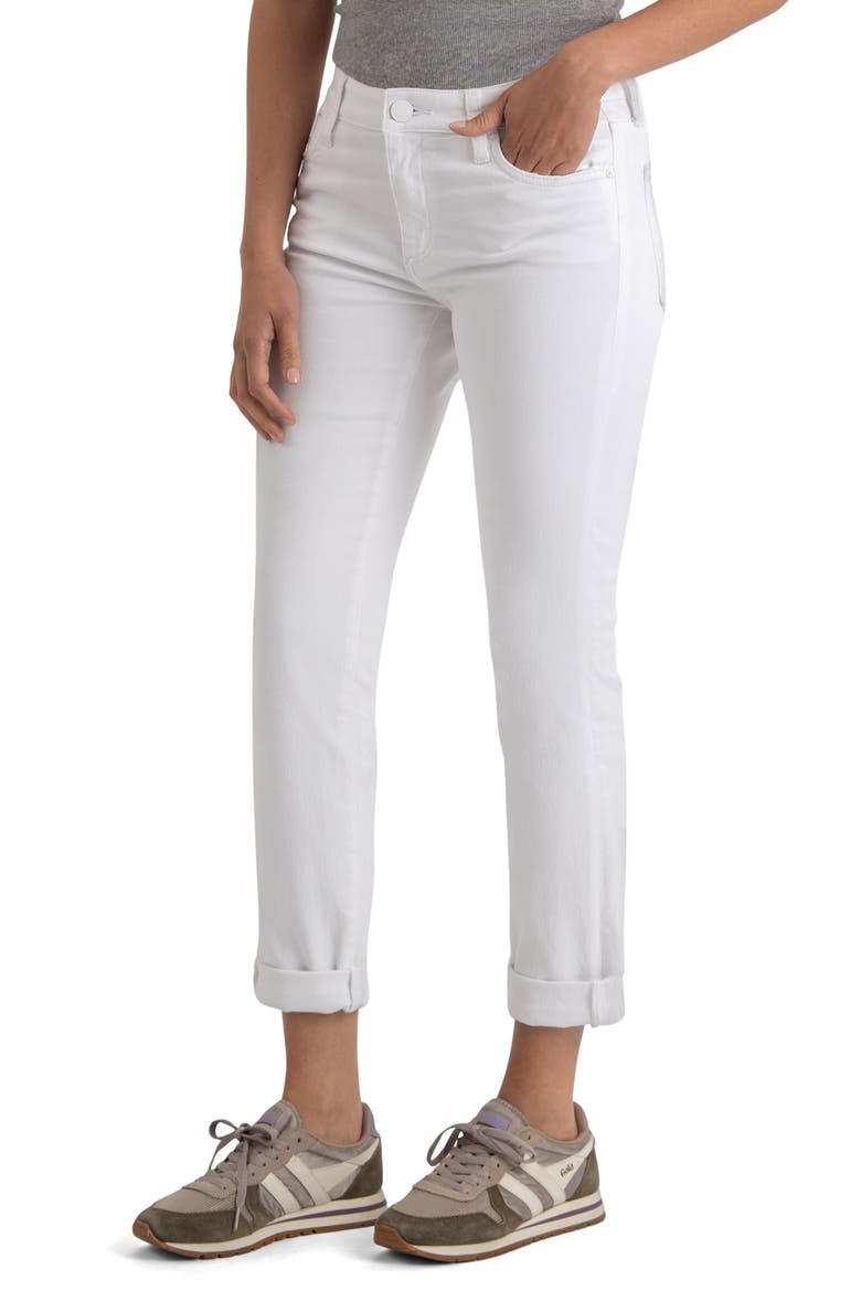Catherine Mid Rise Stretch Boyfriend Jeans, Alternate, color, OPTIC WHITE