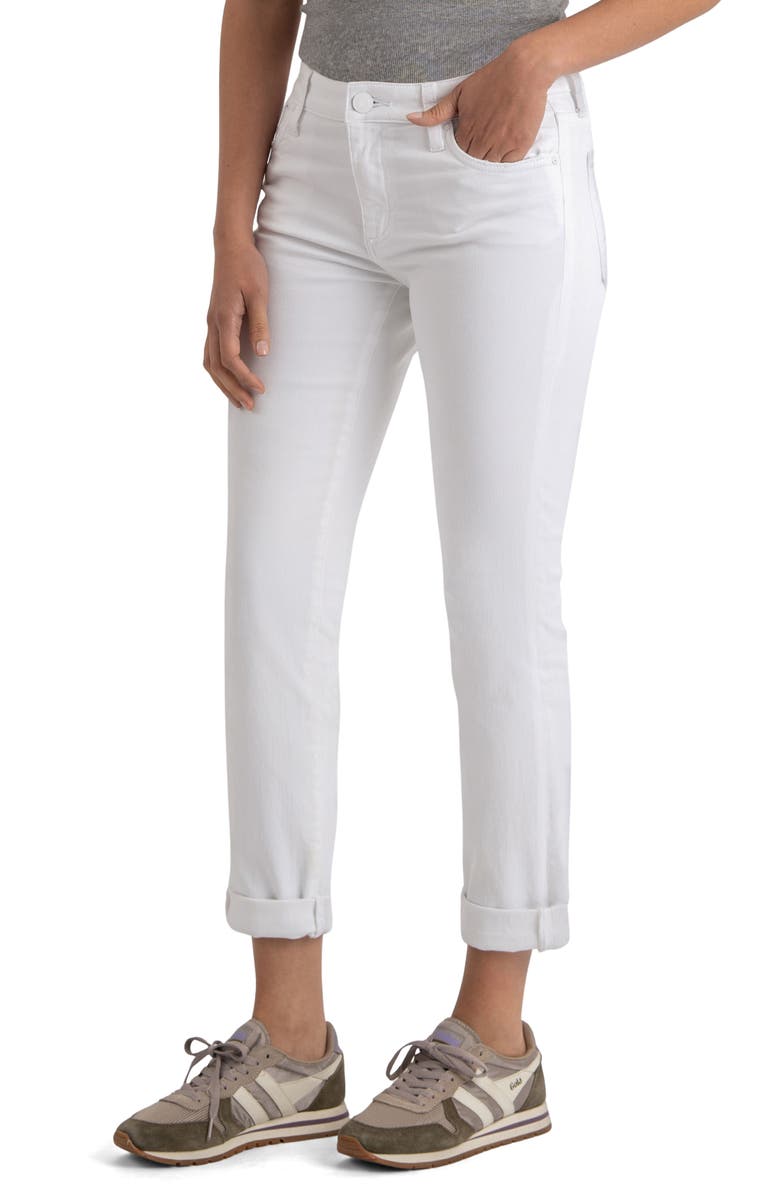KUT from the Kloth Catherine Mid Rise Stretch Boyfriend Jeans, Alternate, color, Optic White