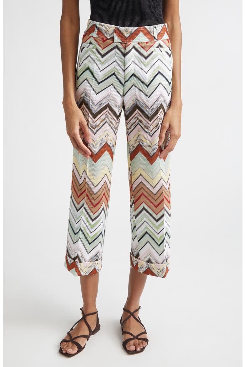 Chevron Stripe Trousers, Main, color, LIGHT BLUE/ ORANGE/ GREEN/ TAN