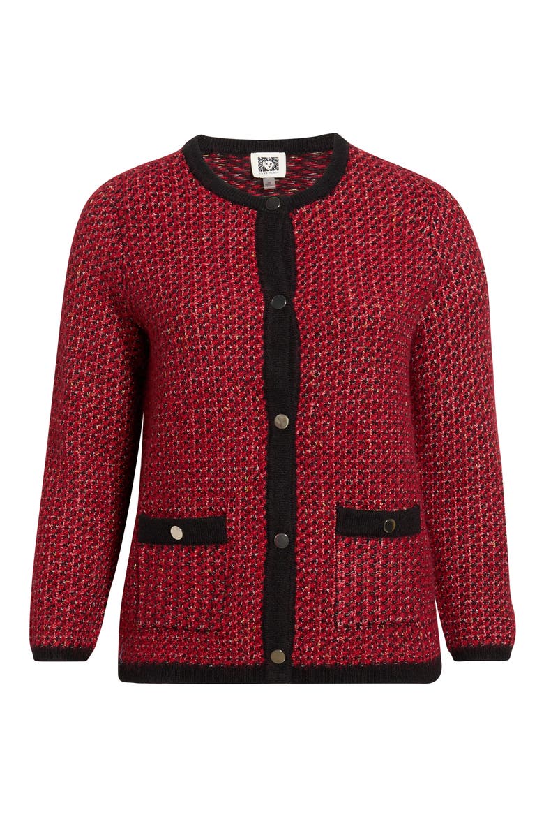 Boucl Knit Cardigan, Alternate, color, TITIAN RED MULTI