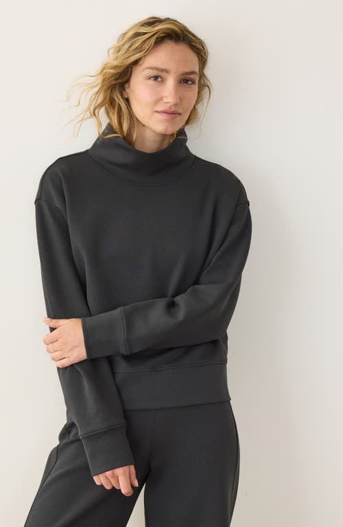 Marine Layer Nova Mock Neck Sweatshirt In Black