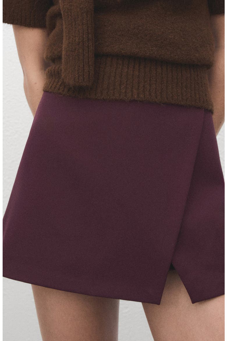 Faux Wrap Skort, Alternate, color, MAROON