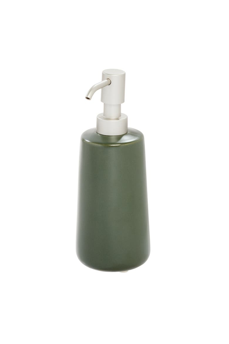 Ceramic Earth Collection Refillable Tall Soap Dispenser, Moss, Main, color, Moss