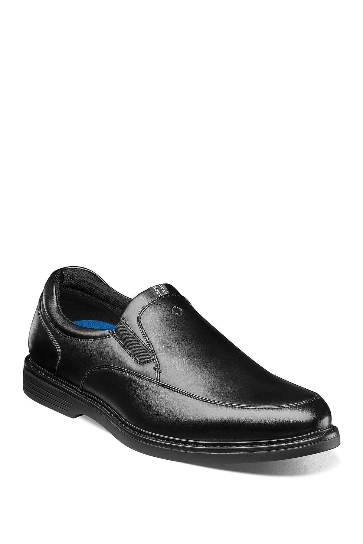 NUNN BUSH Wade Work Slip Resistant Moc Toe Venetian Loafer - Wide Width Available, Alternate, color, Black
