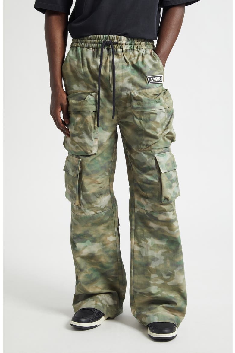 Camo Print Drawstring Cargo Pants, Main, color, CAMO