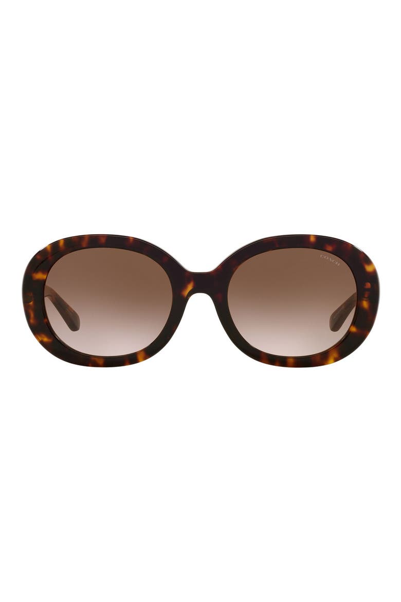 52mm Gradient Oval Sunglasses, Main, color, DK TORT